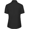 Black - Back - Russell Collection Womens-Ladies Short Sleeve Pure Cotton Easy Care Poplin Shirt