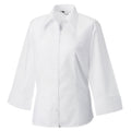 White - Front - Russell Collection Womens-Ladies 3-4 Sleeve Tencel® Fitted Shirt