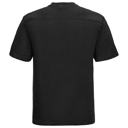 Black - Side - Russell Europe Mens Workwear Short Sleeve Cotton T-Shirt