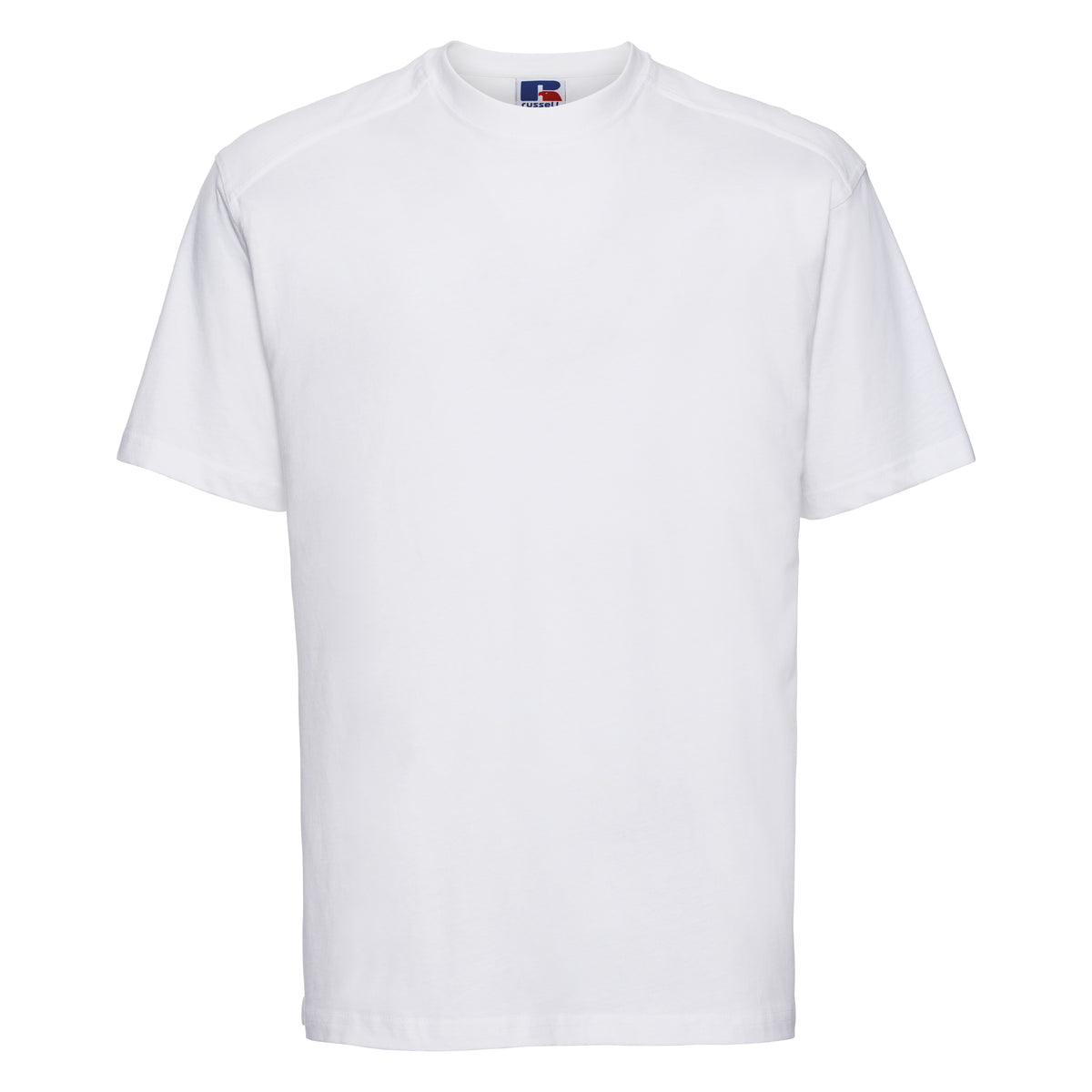 White - Front - Russell Europe Mens Workwear Short Sleeve Cotton T-Shirt