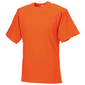 Orange - Back - Russell Europe Mens Workwear Short Sleeve Cotton T-Shirt
