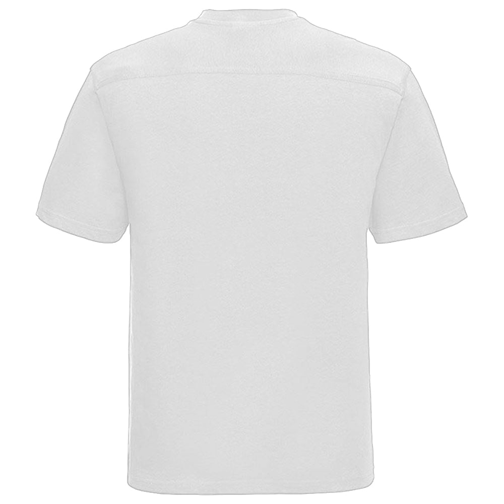 White - Side - Russell Europe Mens Workwear Short Sleeve Cotton T-Shirt