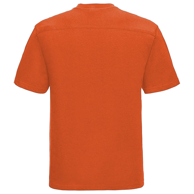 Orange - Side - Russell Europe Mens Workwear Short Sleeve Cotton T-Shirt