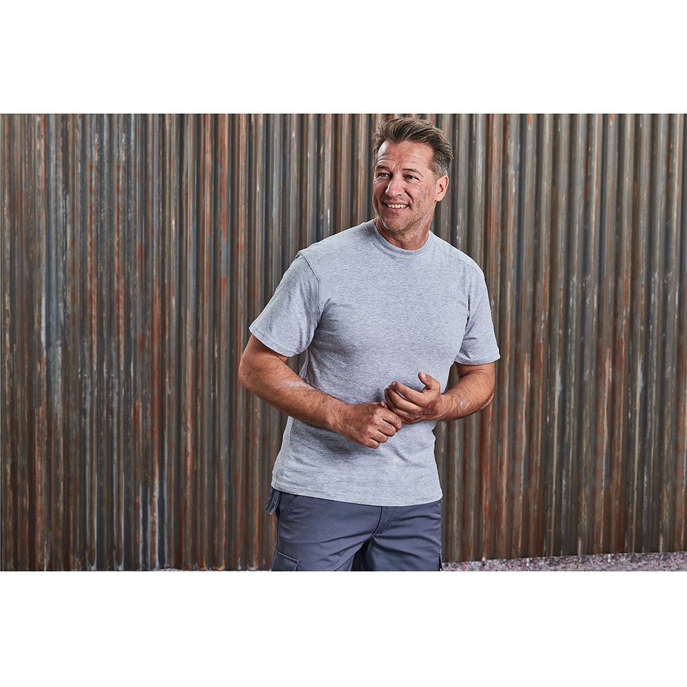 Light Oxford - Side - Russell Europe Mens Workwear Short Sleeve Cotton T-Shirt