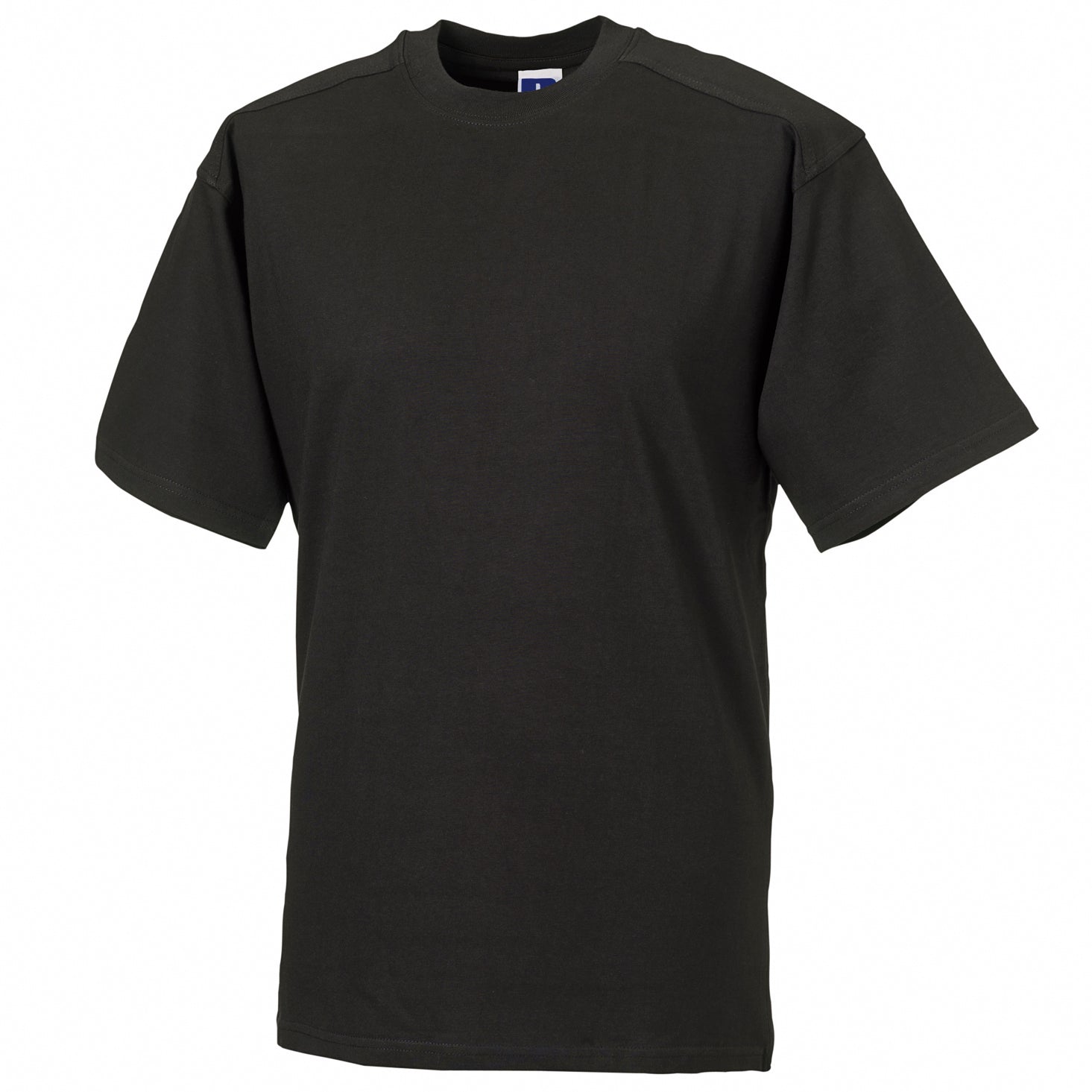Black - Back - Russell Europe Mens Workwear Short Sleeve Cotton T-Shirt