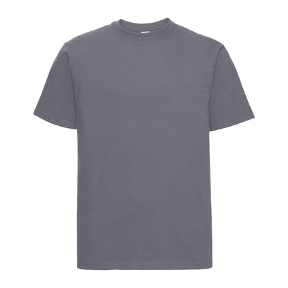 Convoy Grey - Front - Russell Europe Mens Classic Heavyweight Ringspun Short Sleeve T-Shirt