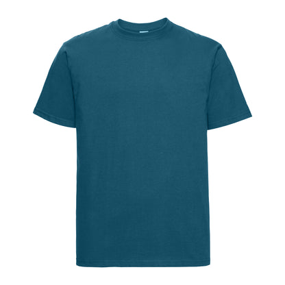 Petrol Blue - Front - Russell Europe Mens Classic Heavyweight Ringspun Short Sleeve T-Shirt