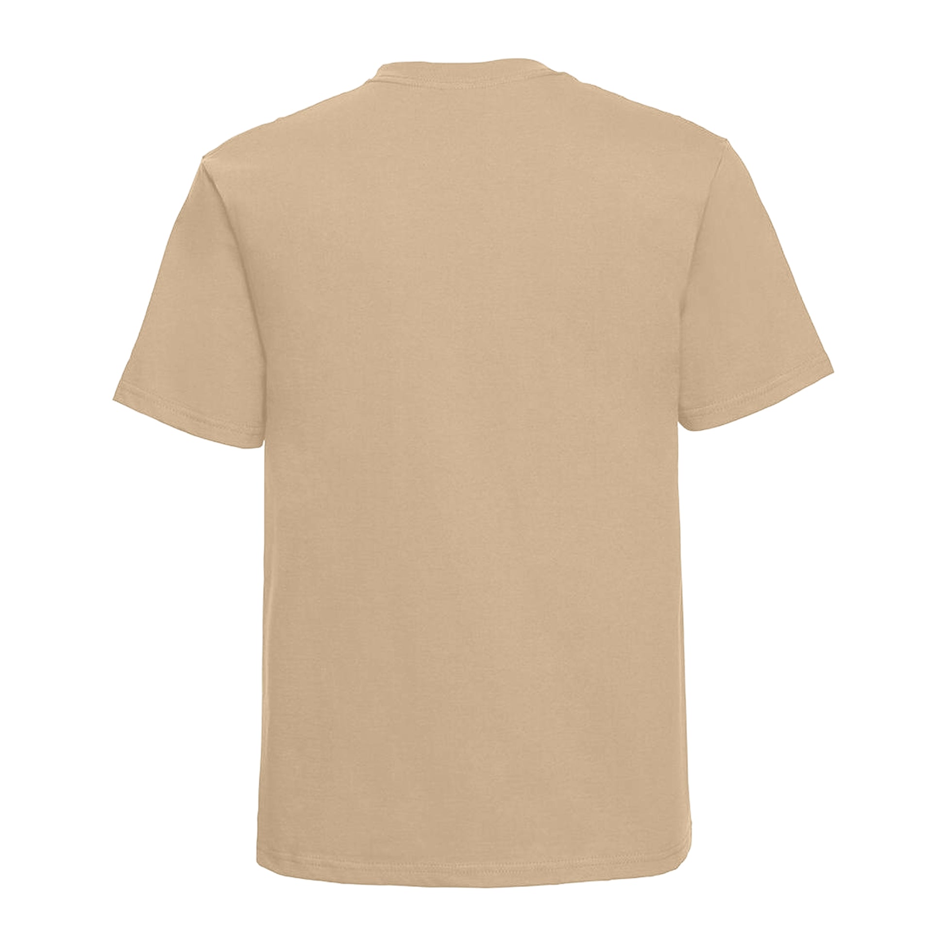 Tan - Back - Russell Europe Mens Classic Heavyweight Ringspun Short Sleeve T-Shirt