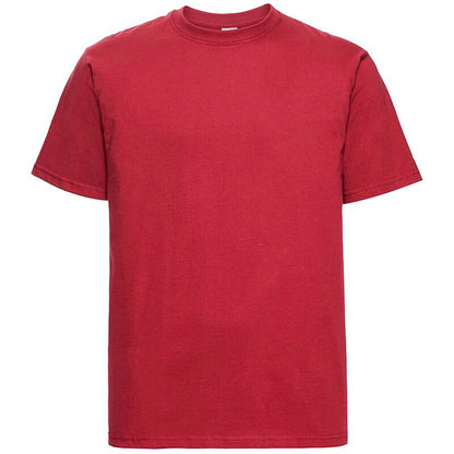 Classic Red - Front - Russell Europe Mens Classic Heavyweight Ringspun Short Sleeve T-Shirt
