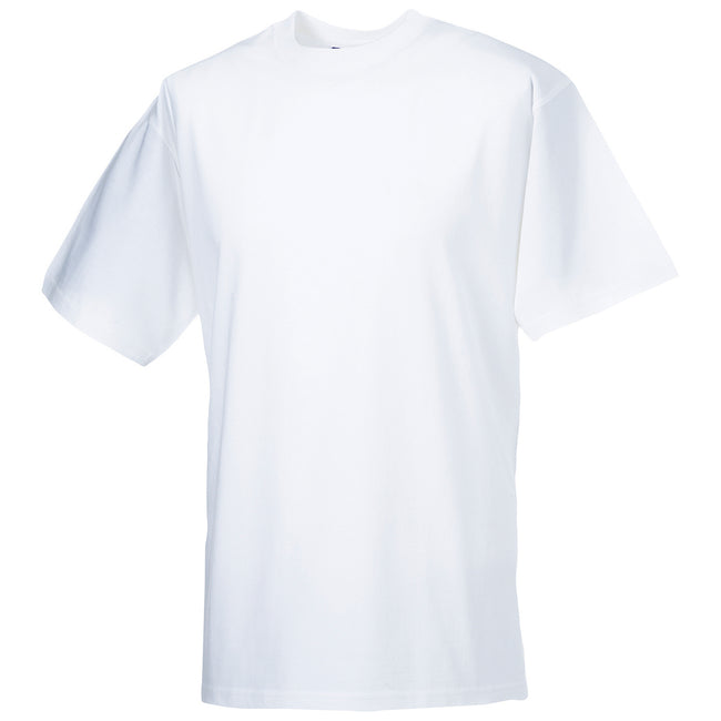 White - Back - Russell Europe Mens Classic Heavyweight Ringspun Short Sleeve T-Shirt