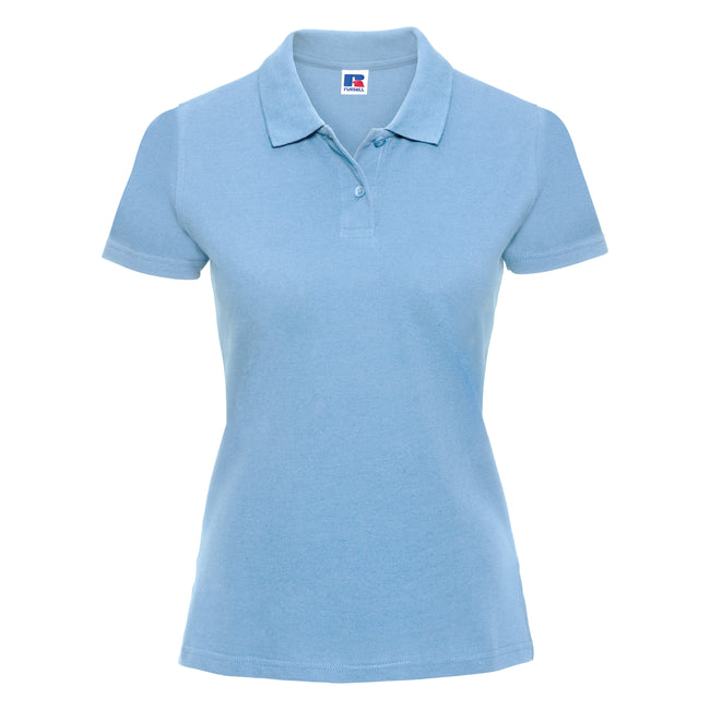 Sky - Front - Russell Europe Womens-Ladies Classic Cotton Short Sleeve Polo Shirt