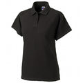 Black - Side - Russell Europe Womens-Ladies Classic Cotton Short Sleeve Polo Shirt