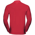 Classic Red - Back - Russell Europe Mens Long Sleeve Classic Cotton Polo Shirt