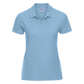 Sky - Front - Russell Europe Womens-Ladies Ultimate Classic Cotton Short Sleeve Polo Shirt