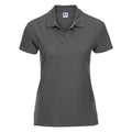 Titanium - Front - Russell Europe Womens-Ladies Ultimate Classic Cotton Short Sleeve Polo Shirt