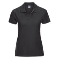 Black - Front - Russell Europe Womens-Ladies Ultimate Classic Cotton Short Sleeve Polo Shirt