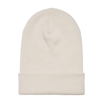 White Sand - Front - Yupoong Flexfit Unisex Heavyweight Long Beanie Winter Hat