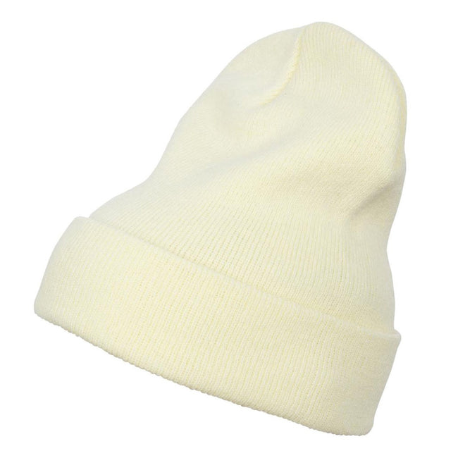 Powdery Yellow - Front - Yupoong Flexfit Unisex Heavyweight Long Beanie Winter Hat