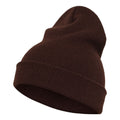 Brown - Front - Yupoong Flexfit Unisex Heavyweight Long Beanie Winter Hat