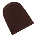 Brown - Back - Yupoong Flexfit Unisex Heavyweight Long Beanie Winter Hat