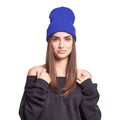 Royal - Back - Yupoong Flexfit Unisex Heavyweight Long Beanie Winter Hat