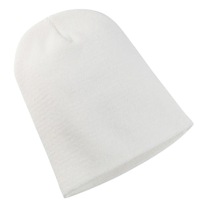 White - Front - Yupoong Flexfit Unisex Heavyweight Long Beanie Winter Hat