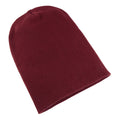 Maroon - Front - Yupoong Flexfit Unisex Heavyweight Long Beanie Winter Hat