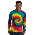 Rainbow - Back - Colortone Adults Unisex Long Sleeve Tie-Dye T-Shirt