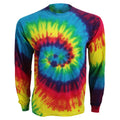 Rainbow - Front - Colortone Adults Unisex Long Sleeve Tie-Dye T-Shirt
