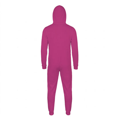 Hot Pink - Back - Comfy Co Childrens Unisex Plain All In One - Onesie