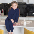 Navy - Back - Comfy Co Childrens Unisex Plain All In One - Onesie
