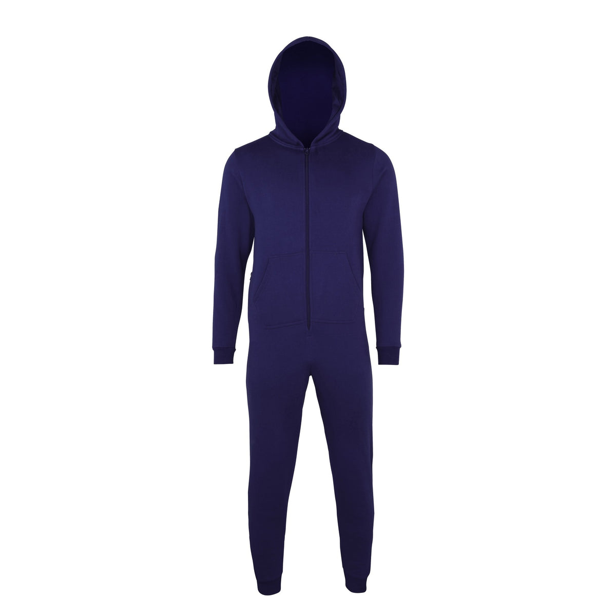 Navy - Front - Comfy Co Childrens Unisex Plain All In One - Onesie