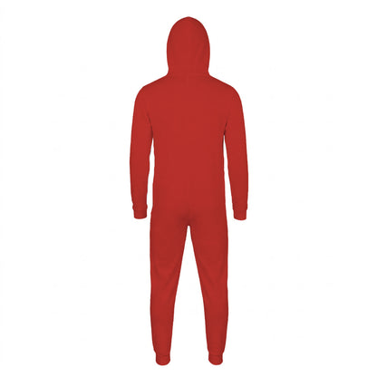 Red - Back - Comfy Co Childrens Unisex Plain All In One - Onesie