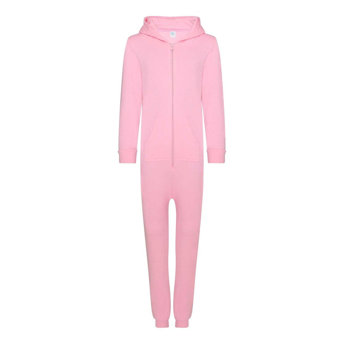 Baby Pink - Front - Comfy Co Childrens Unisex Plain All In One - Onesie