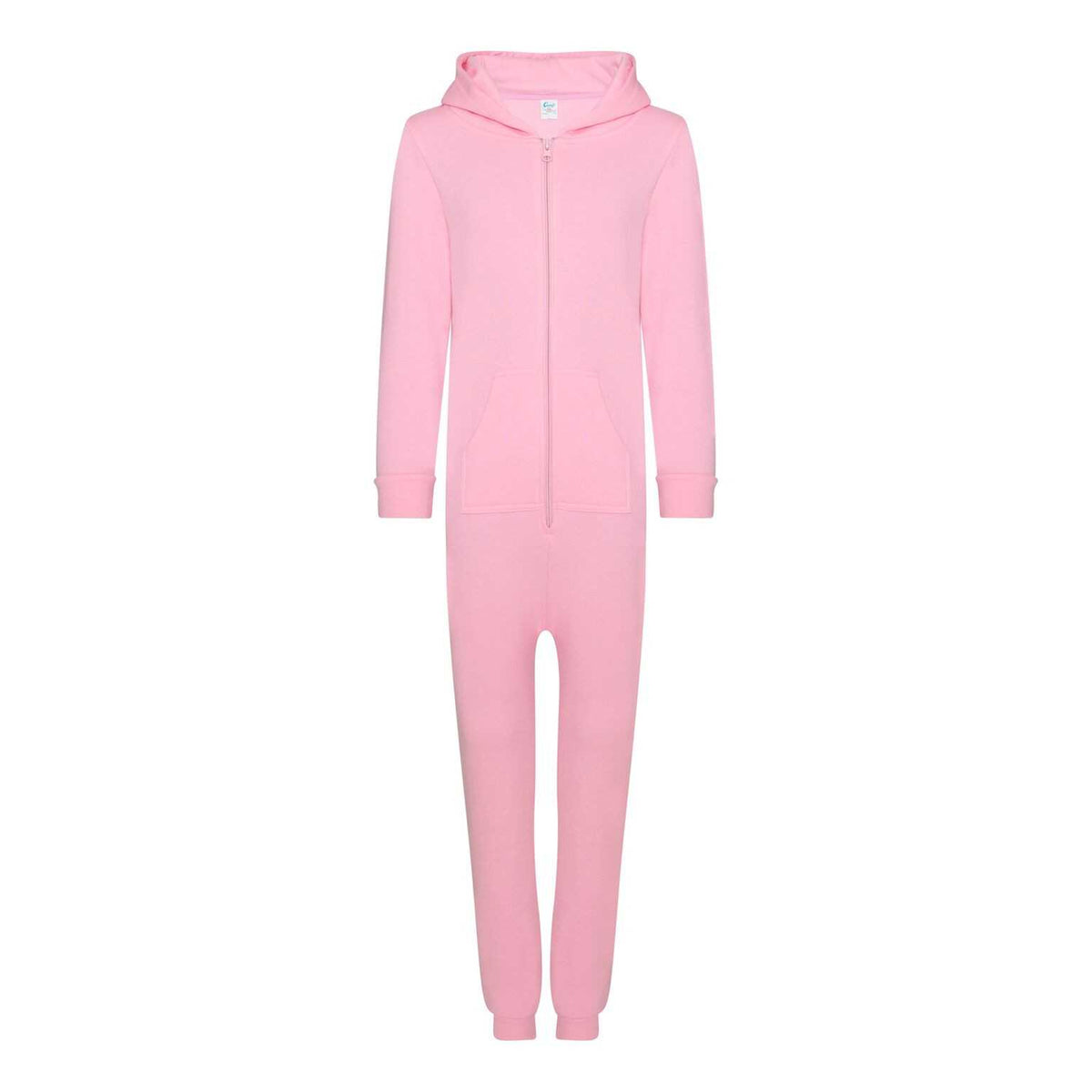 Baby Pink - Front - Comfy Co Childrens Unisex Plain All In One - Onesie