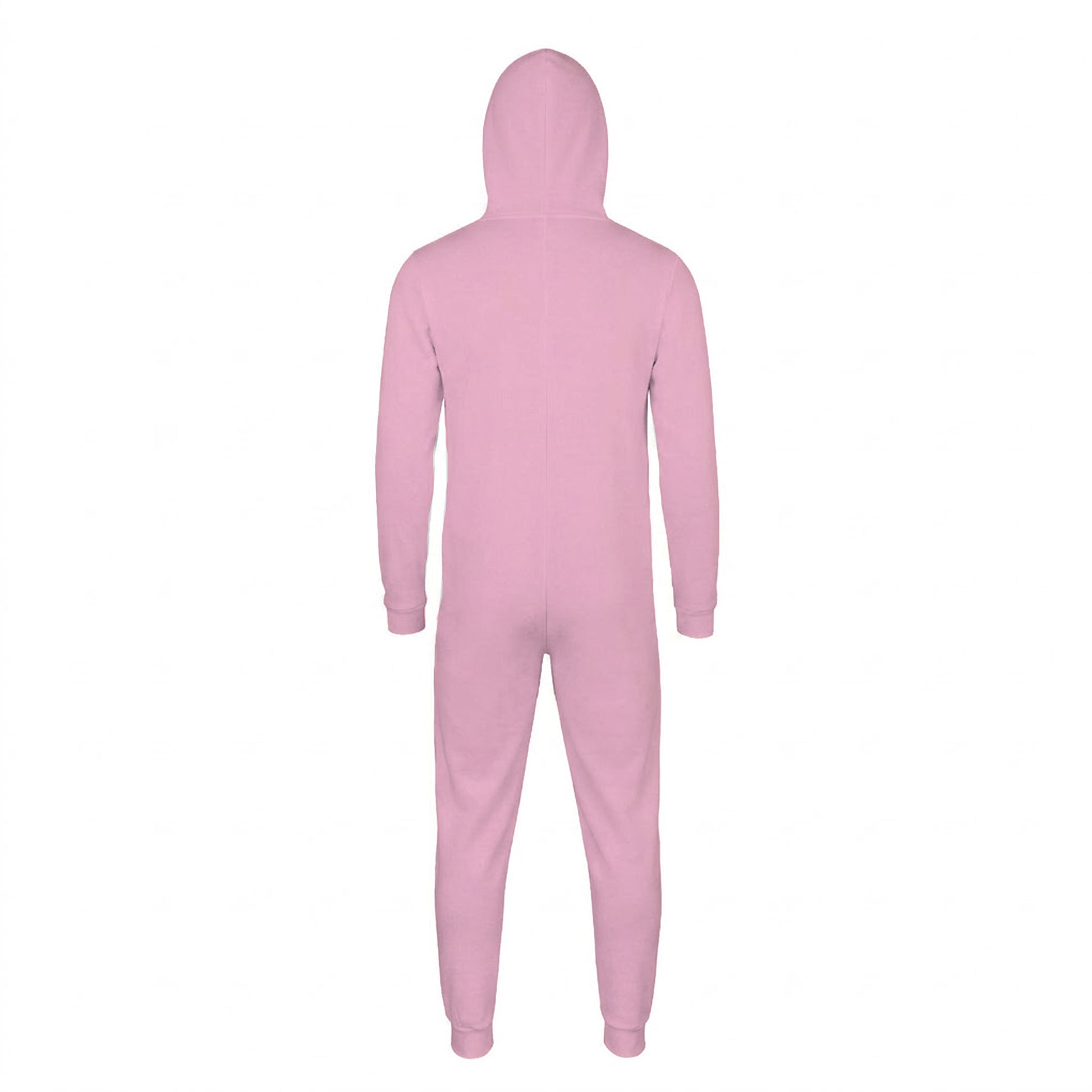 Baby Pink - Back - Comfy Co Childrens Unisex Plain All In One - Onesie