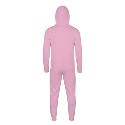 Baby Pink - Back - Comfy Co Childrens Unisex Plain All In One - Onesie
