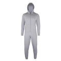 Heather Grey - Front - Comfy Co Childrens Unisex Plain All In One - Onesie
