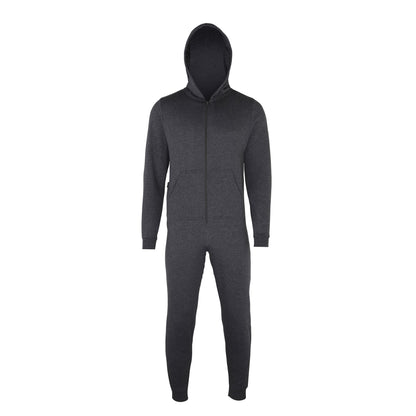 Charcoal - Front - Comfy Co Childrens Unisex Plain All In One - Onesie