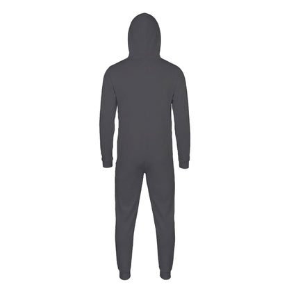 Charcoal - Back - Comfy Co Childrens Unisex Plain All In One - Onesie