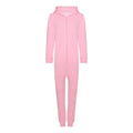 Baby Pink - Front - Comfy Co Childrens Unisex Plain All In One - Onesie