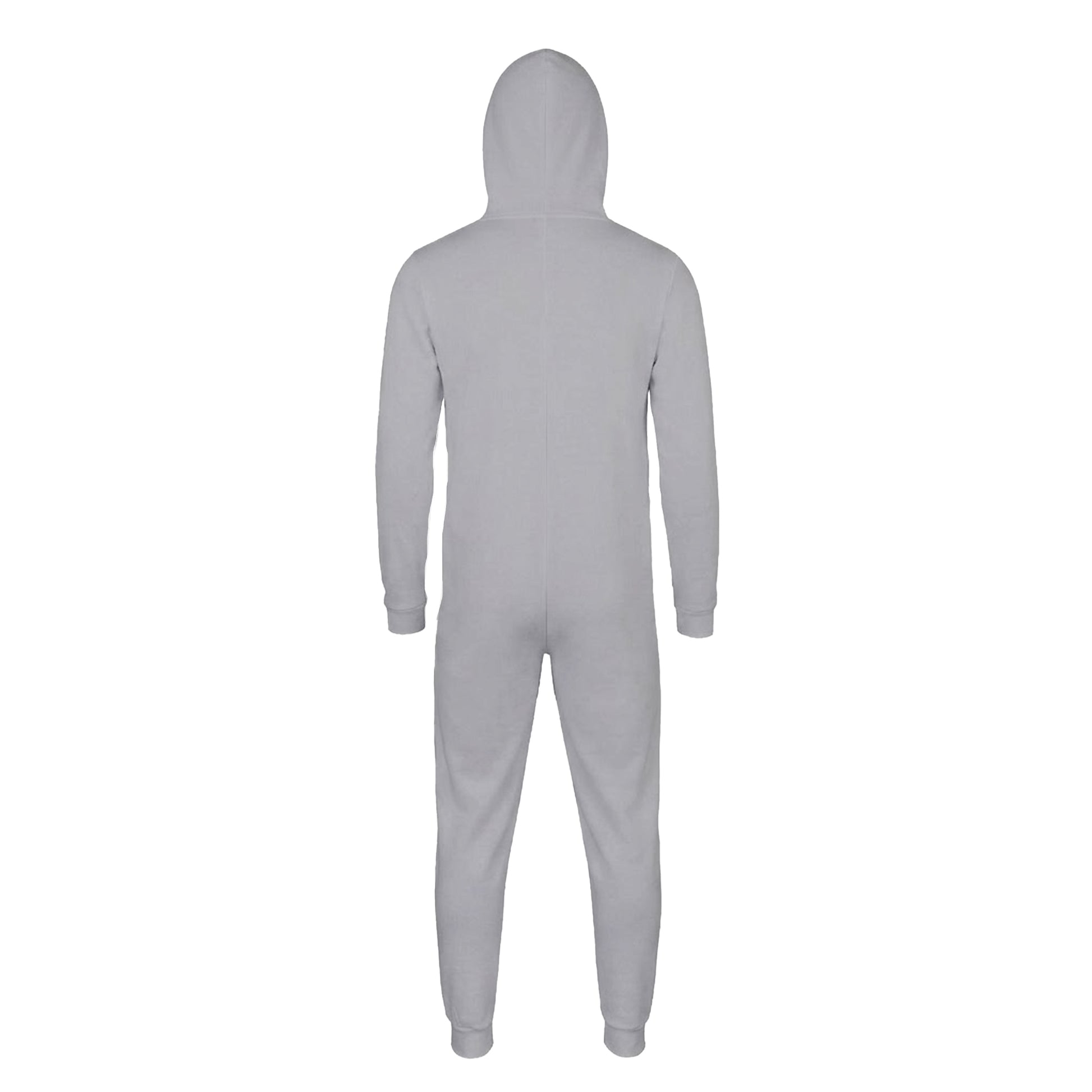 Heather Grey - Back - Comfy Co Childrens Unisex Plain All In One - Onesie
