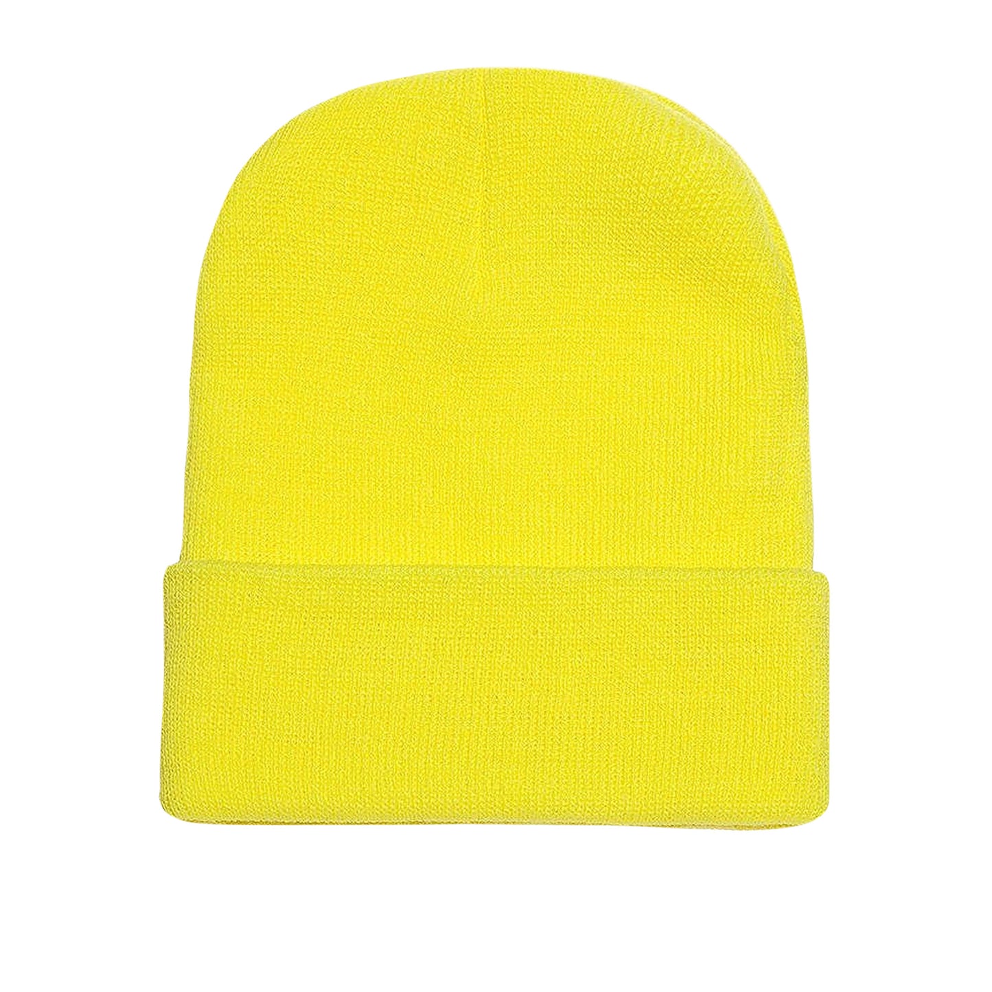 Powdery Yellow - Front - Yupoong Flexfit Unisex Heavyweight Standard Beanie Winter Hat