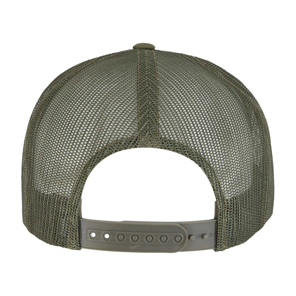 Olive-White-Loden - Back - Yupoong Flexfit Unisex Classic Trucker Snapback Cap
