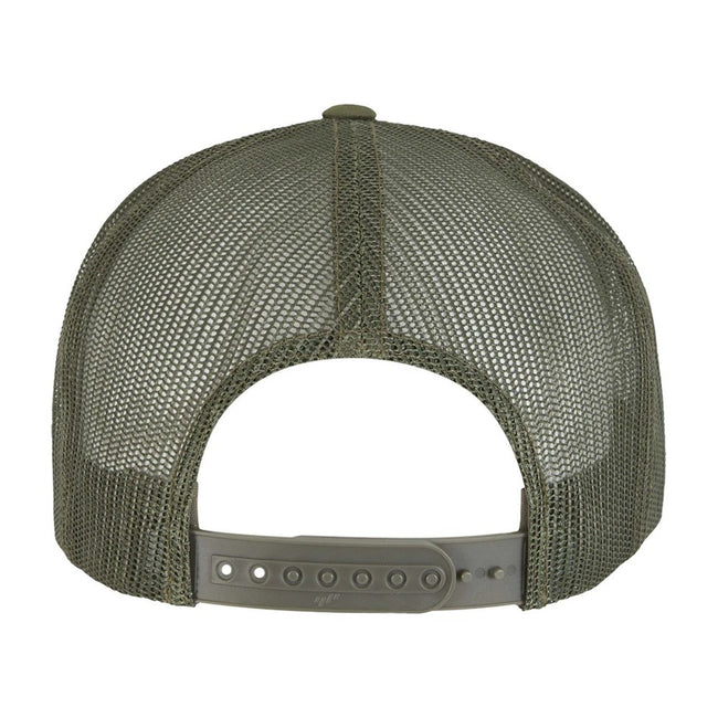 Olive-White-Loden - Back - Yupoong Flexfit Unisex Classic Trucker Snapback Cap