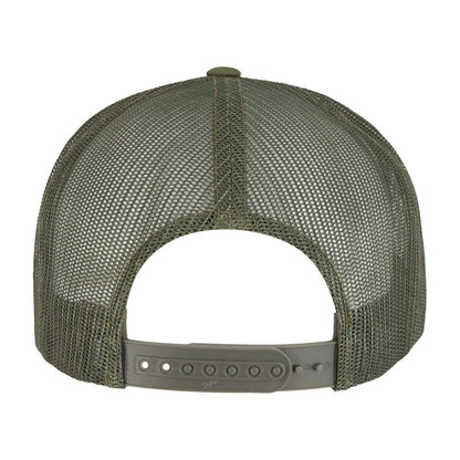 Olive-White-Loden - Back - Yupoong Flexfit Unisex Classic Trucker Snapback Cap