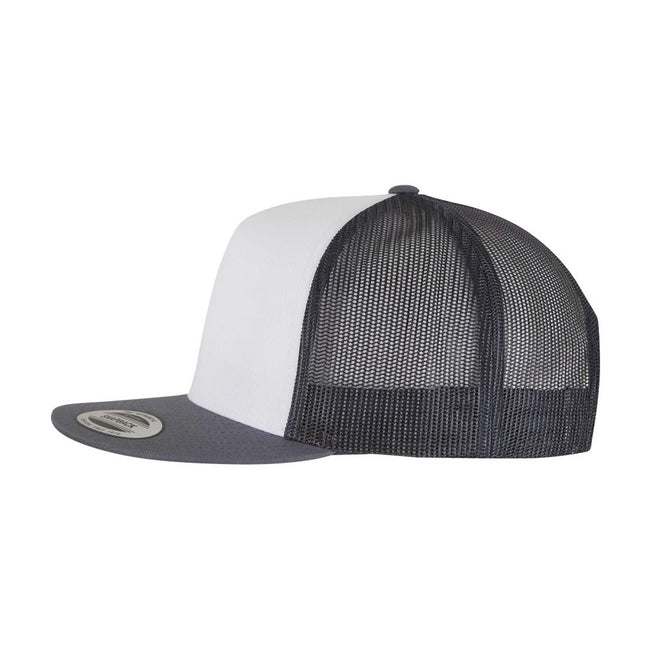 Navy-White-Dark Navy - Side - Yupoong Flexfit Unisex Classic Trucker Snapback Cap
