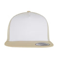 Gold-White-Beige - Front - Yupoong Flexfit Unisex Classic Trucker Snapback Cap