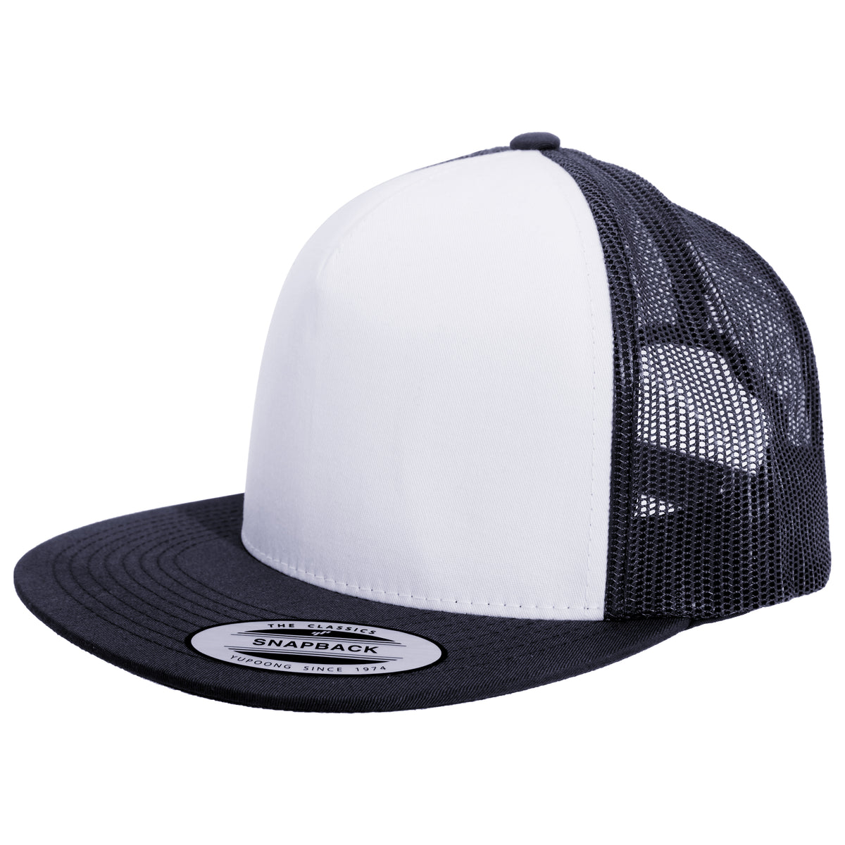 Navy-White-Navy - Front - Yupoong Flexfit Unisex Classic Trucker Snapback Cap
