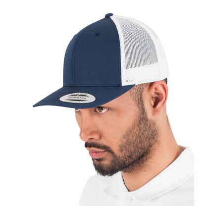 Navy-White-Navy - Back - Yupoong Flexfit Unisex Classic Trucker Snapback Cap